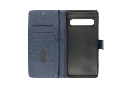 Zakelijke Book Case Telefoonhoesje - Portemonnee Hoesje - Geschikt voor de Google Pixel 8 - Navy