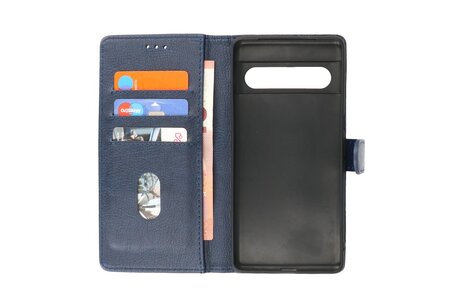 Zakelijke Book Case Telefoonhoesje - Portemonnee Hoesje - Geschikt voor de Google Pixel 8 - Navy