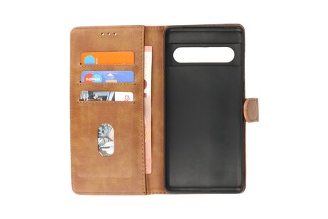 BAOHU Zakelijke Book Case Telefoonhoesje - Portemonnee Hoesje - Geschikt voor de Google Pixel 8 - Bruin