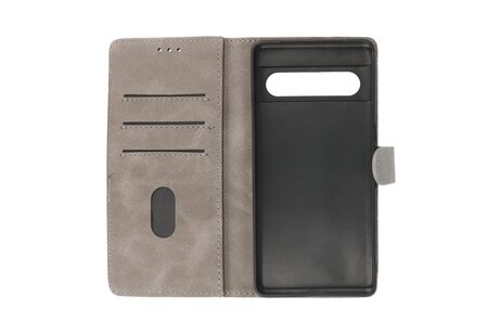 BAOHU Zakelijke Book Case Telefoonhoesje - Portemonnee Hoesje - Geschikt voor de Google Pixel 8 - Grijs