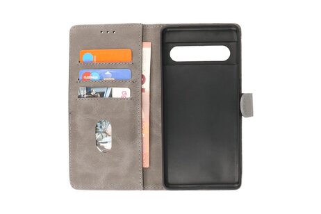 Zakelijke Book Case Telefoonhoesje - Portemonnee Hoesje - Geschikt voor de Google Pixel 8 - Grijs