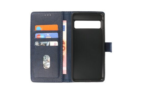 BAOHU Zakelijke Book Case Telefoonhoesje - Portemonnee Hoesje - Geschikt voor de Google Pixel 8 Pro - Navy