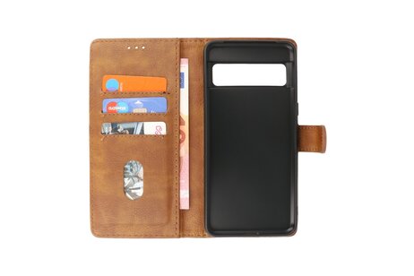 BAOHU Zakelijke Book Case Telefoonhoesje - Portemonnee Hoesje - Geschikt voor de Google Pixel 8 Pro - Bruin
