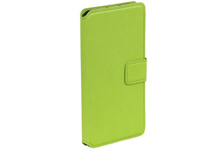 Cross Pattern TPU Bookstyle Case Hoesjes Geschikt voor Motorola Moto E (3nd Gen) E3 Groen