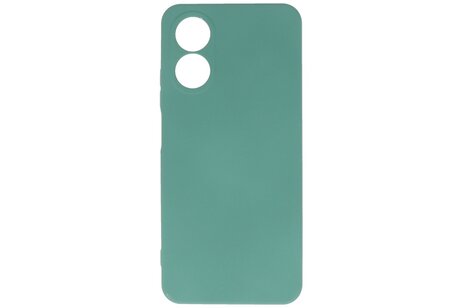 Fashion Backcover Telefoonhoesje - Color Hoesje - Geschikt voor de Oppo A38 - Donker Groen