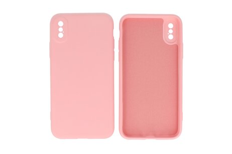 Fashion Backcover Telefoonhoesje - Color Hoesje - Geschikt voor iPhone X - Xs - Roze