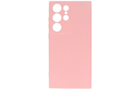 Fashion Backcover Telefoonhoesje - Color Hoesje - Geschikt voor Samsung Galaxy S22 Ultra - Roze