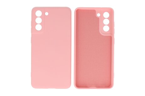 BAOHU Hoesje Geschikt voor de Samsung Galaxy S21 FE - Fashion Color Backcover Telefoonhoesje - Roze