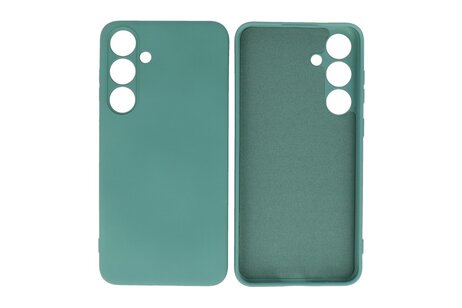 Fashion Backcover Telefoonhoesje - Color Hoesje - Geschikt voor de Samsung Galaxy S24 - Donker Groen