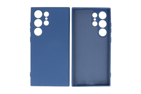 BAOHU Fashion Backcover Telefoonhoesje - Color Hoesje - Geschikt voor de Samsung Galaxy S24 Ultra - Navy