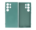 BAOHU Fashion Backcover Telefoonhoesje - Color Hoesje - Geschikt voor de Samsung Galaxy S24 Ultra - Donker Groen
