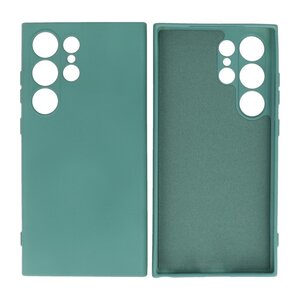 BAOHU Fashion Backcover Telefoonhoesje - Color Hoesje - Geschikt voor de Samsung Galaxy S24 Ultra - Donker Groen