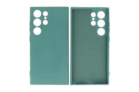 BAOHU Fashion Backcover Telefoonhoesje - Color Hoesje - Geschikt voor de Samsung Galaxy S24 Ultra - Donker Groen