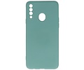 BAOHU Hoesje Geschikt voor de Samsung Galaxy A20s - Fashion Color Backcover Telefoonhoesje - Donker Groen