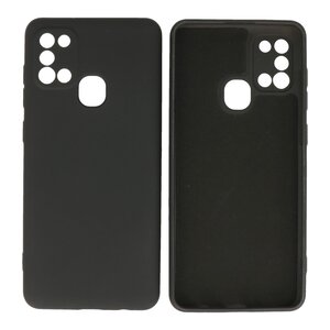 BAOHU Hoesje Geschikt voor de Samsung Galaxy A21s - Fashion Color Backcover Telefoonhoesje - Zwart