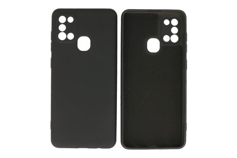 BAOHU Hoesje Geschikt voor de Samsung Galaxy A21s - Fashion Color Backcover Telefoonhoesje - Zwart