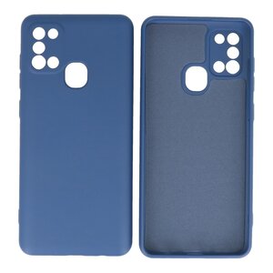 BAOHU Hoesje Geschikt voor de Samsung Galaxy A21s - Fashion Color Backcover Telefoonhoesje - Navy