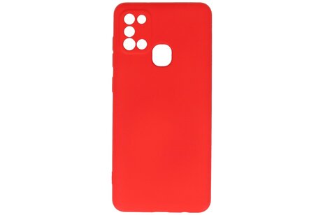 BAOHU Hoesje Geschikt voor de Samsung Galaxy A21s - Fashion Color Backcover Telefoonhoesje - Rood