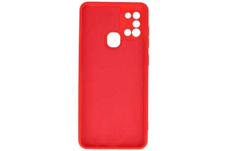 BAOHU Hoesje Geschikt voor de Samsung Galaxy A21s - Fashion Color Backcover Telefoonhoesje - Rood