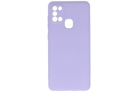 BAOHU Hoesje Geschikt voor de Samsung Galaxy A21s - Fashion Color Backcover Telefoonhoesje - Paars