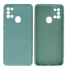 BAOHU Samsung Galaxy A21s Hoesje Fashion Backcover Telefoonhoesje Donker Groen