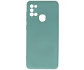 BAOHU Hoesje Geschikt voor de Samsung Galaxy A21s - Fashion Color Backcover Telefoonhoesje - Donker Groen