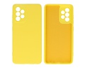 BAOHU Hoesje Geschikt voor de Samsung Galaxy A52 / A52 5G - Fashion Color Backcover Telefoonhoesje - Geel
