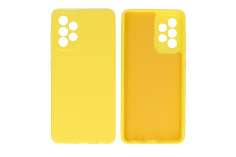 BAOHU Hoesje Geschikt voor de Samsung Galaxy A52 / A52 5G - Fashion Color Backcover Telefoonhoesje - Geel
