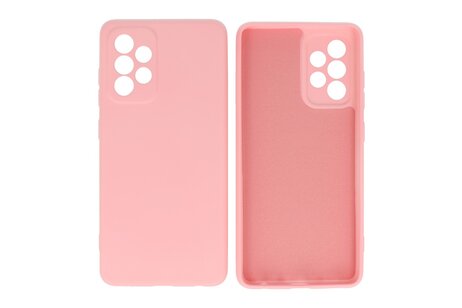 BAOHU Hoesje Geschikt voor de Samsung Galaxy A52 / A52 5G - Fashion Color Backcover Telefoonhoesje - Roze