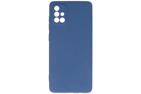 BAOHU Hoesje Geschikt voor de Samsung Galaxy A71 - Fashion Color Backcover Telefoonhoesje - Navy