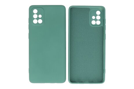 BAOHU Hoesje Geschikt voor de Samsung Galaxy A71 - Fashion Color Backcover Telefoonhoesje - Donker Groen