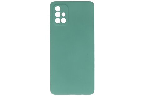 BAOHU Hoesje Geschikt voor de Samsung Galaxy A71 - Fashion Color Backcover Telefoonhoesje - Donker Groen
