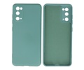 BAOHU Hoesje Geschikt voor de Samsung Galaxy S20 - Fashion Color Backcover Telefoonhoesje - Donker Groen
