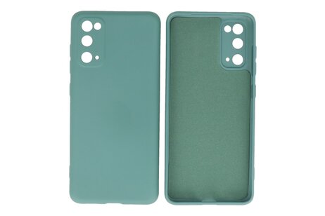 BAOHU Hoesje Geschikt voor de Samsung Galaxy S20 - Fashion Color Backcover Telefoonhoesje - Donker Groen