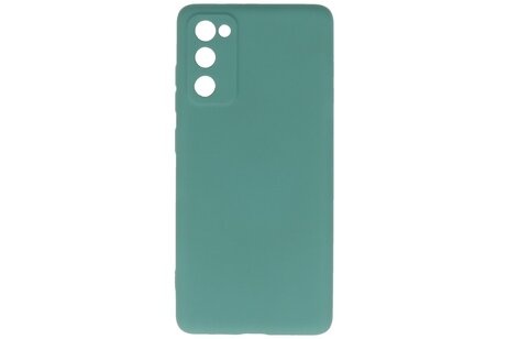 BAOHU Hoesje Geschikt voor de Samsung Galaxy S20 FE - Fashion Color Backcover Telefoonhoesje - Donker Groen