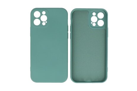 BAOHU Hoesje Geschikt voor de iPhone 12 Pro - Fashion Color Backcover Telefoonhoesje - Donker Groen