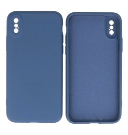 BAOHU iPhone Xs - X Hoesje Fashion Backcover Telefoonhoesje Navy