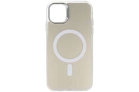 BAOHU Magsafe Hoesje Geschikt voor de iPhone 11 Pro - Magnetic Fashion Backcover Telefoonhoesje - Wit / Zilver