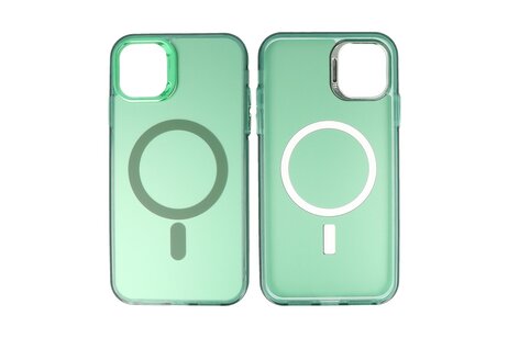 BAOHU Magsafe Hoesje Geschikt voor de iPhone 11 Pro - Magnetic Fashion Backcover Telefoonhoesje - Donker Groen