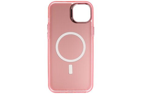 BAOHU Magsafe Hoesje Geschikt voor de iPhone 12 - 12 Pro - Magnetic Fashion Backcover Telefoonhoesje - Roze