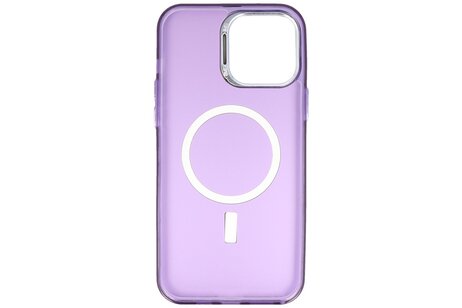 Magsafe Hoesje Geschikt voor de iPhone 12 Pro Max - Magnetic Fashion Backcover Telefoonhoesje - Paars