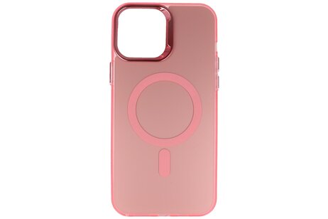 BAOHU Magsafe Hoesje Geschikt voor de iPhone 12 Pro Max - Magnetic Fashion Backcover Telefoonhoesje - Roze