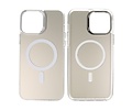 BAOHU Magsafe Hoesje Geschikt voor de iPhone 13 Pro - Magnetic Fashion Backcover Telefoonhoesje - Wit / Zilver