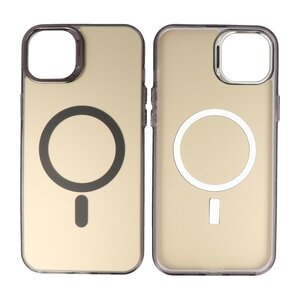BAOHU Magsafe Hoesje Geschikt voor de iPhone 14 Plus - Magnetic Fashion Backcover Telefoonhoesje - Zwart