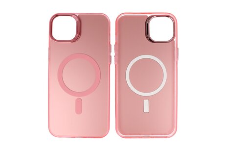 BAOHU Magsafe Hoesje Geschikt voor de iPhone 14 Plus - Magnetic Fashion Backcover Telefoonhoesje - Roze
