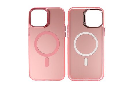 BAOHU Magsafe Hoesje Geschikt voor de iPhone 14 Pro - Magnetic Fashion Backcover Telefoonhoesje - Roze