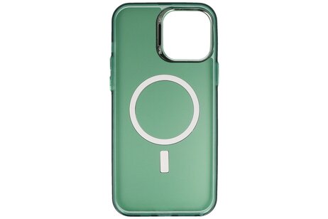 BAOHU Magsafe Hoesje Geschikt voor de iPhone 14 Pro - Magnetic Fashion Backcover Telefoonhoesje - Donker Groen