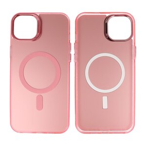 BAOHU Magsafe Hoesje Geschikt voor de iPhone 15 - Magnetic Fashion Backcover Telefoonhoesje - Roze
