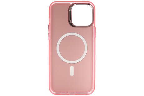 Magsafe Hoesje Geschikt voor de iPhone 15 Pro - Magnetic Fashion Backcover Telefoonhoesje - Roze