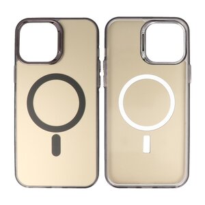 BAOHU Magsafe Hoesje Geschikt voor de iPhone 15 Pro Max - Magnetic Fashion Backcover Telefoonhoesje - Zwart
